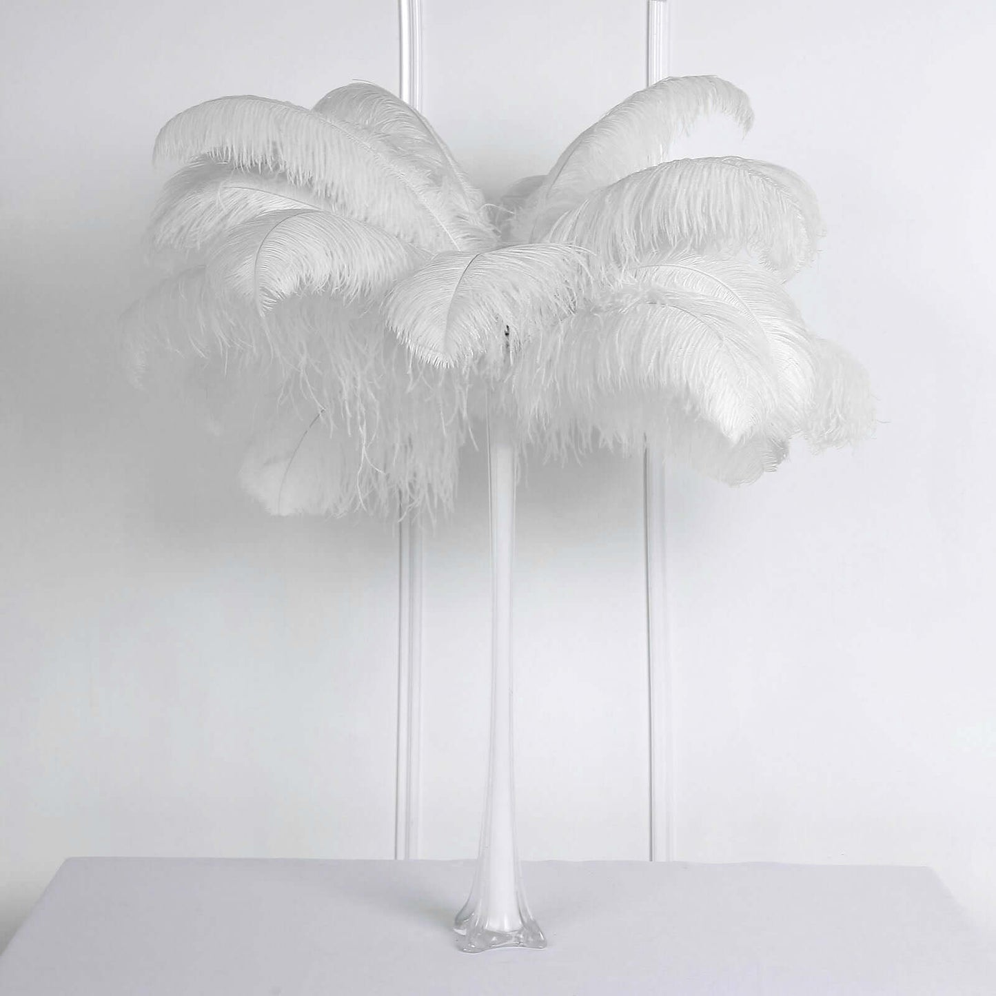 12 Pack White Natural Plume Ostrich Feathers Centerpiece Filler - 24" - 26" - NestOCart