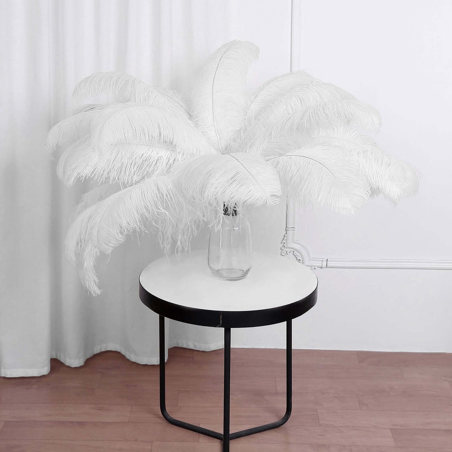 12 Pack White Natural Plume Ostrich Feathers Centerpiece Filler - 24" - 26" - NestOCart