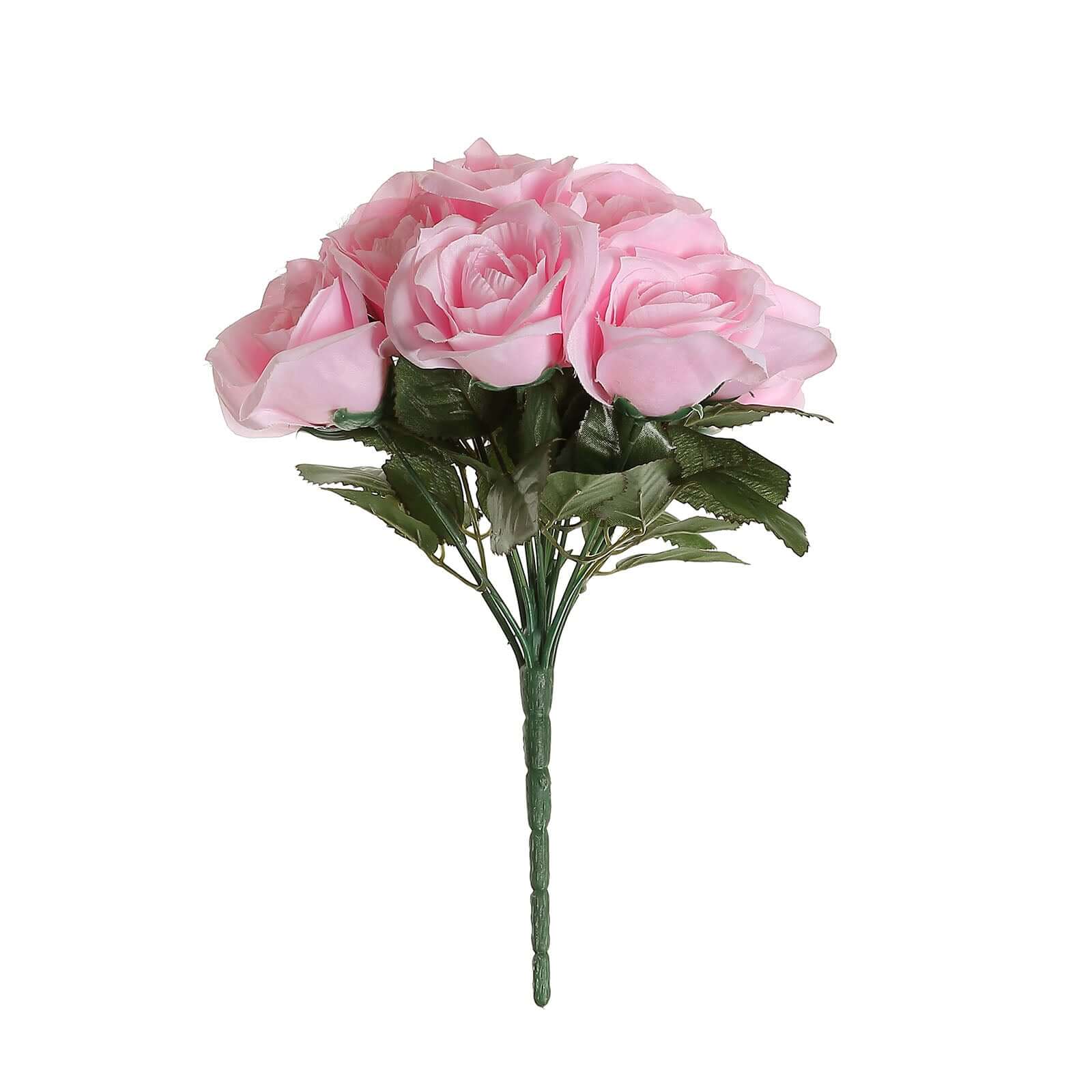 12" Pink Artificial Velvet - Like Rose Flower Bouquet - NestOCart