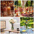 12" Ribbed Cylinder Glass Vases â€“ 6 Pack Clear Tall Vases for Floral Arrangements, Tabletop Decor & Events - Bell Racket Store