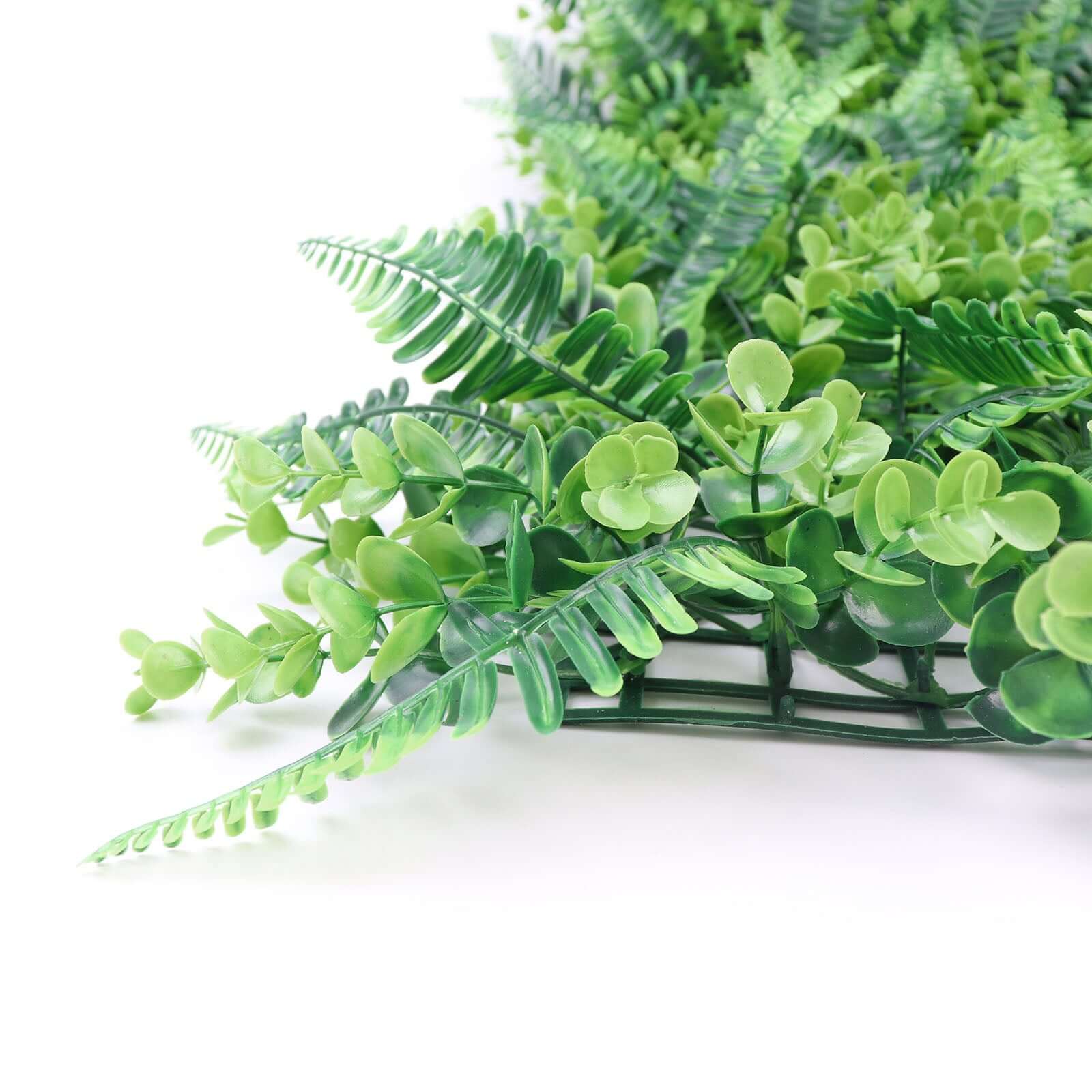 12 Sq. ft. Artificial Boston Fern Eucalyptus Boxwood Greenery Garden Wall, Grass Backdrop Mat, Indoor Outdoor UV Protected Assorted Foliage - 4 Panels - Bell Racket Store