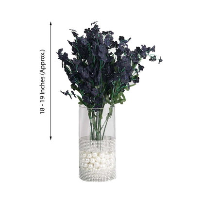 12 Stems Navy Blue Artificial Silk Babys Breath Flower Bushes Spray - NestOCart