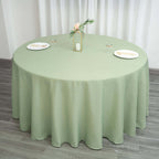 Polyester 120" Round Tablecloth Sage Green - Seamless Wrinkle-Resistant Table Cover
