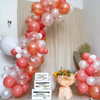 128 Pack Dusty Rose, White and Clear DIY Balloon Garland Arch Party Kit - Bell Racket Store
