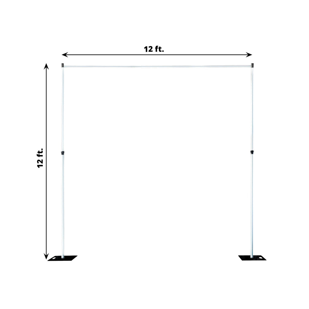 12ft Aluminum Adjustable Backdrop Stand with Heavy Steel Base Plate, Commercial Grade DIY Pipe and Drape Photography Background Frame - Bell Racket Store