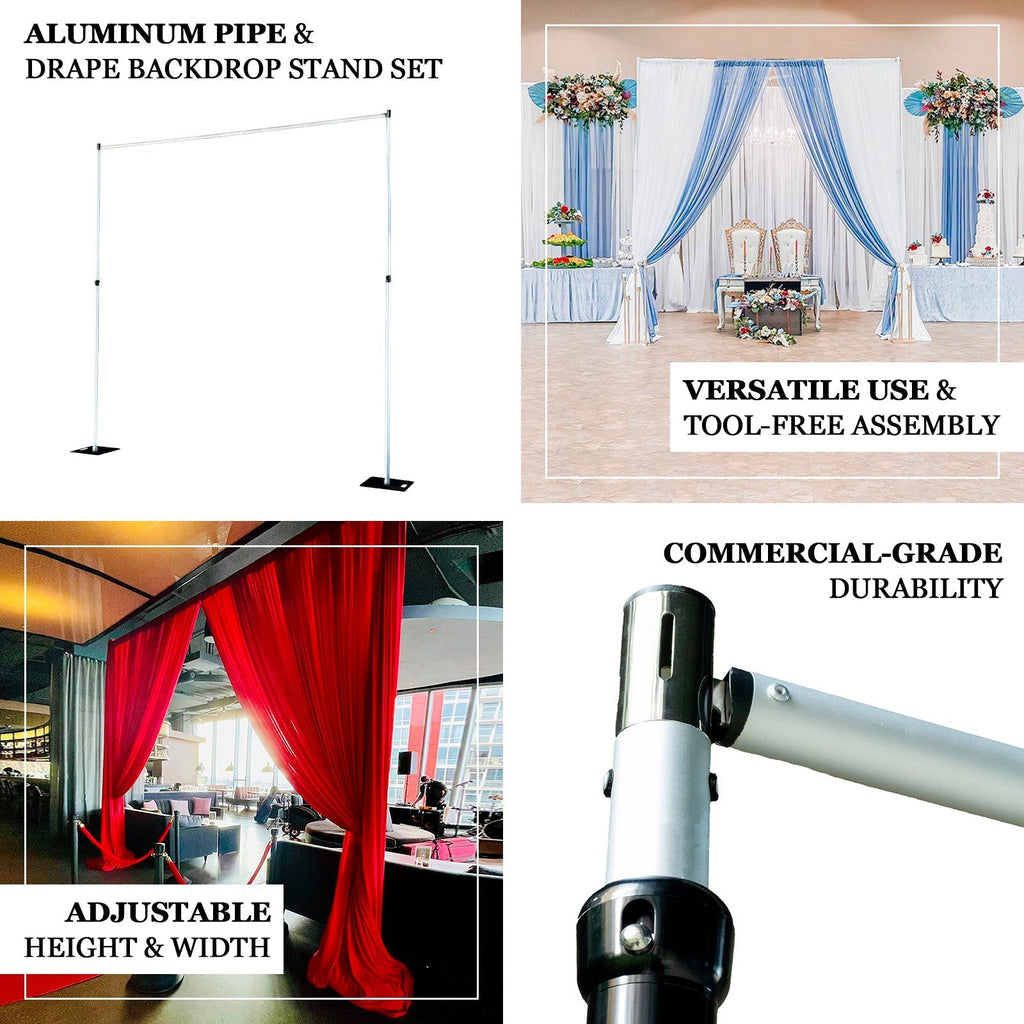 12ft Aluminum Adjustable Backdrop Stand with Heavy Steel Base Plate, Commercial Grade DIY Pipe and Drape Photography Background Frame - Bell Racket Store