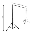 12ft Metal DIY Adjustable Heavy Duty Portable Photo Backdrop Stand Kit