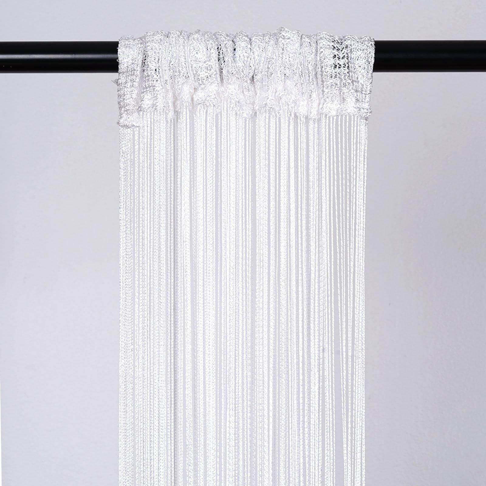 12ft Long White Silk String Tassels Backdrop Party Curtains