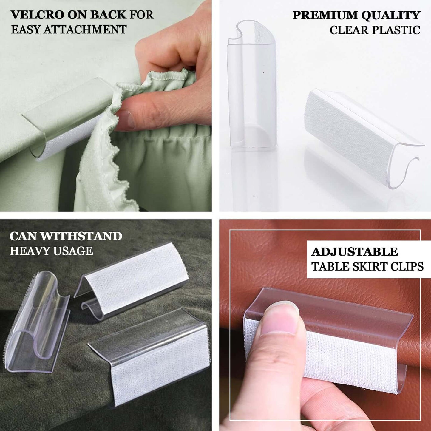 12Pcs 0.4" Adjustable Large Plastic Table Skirt Clips - NestOCart