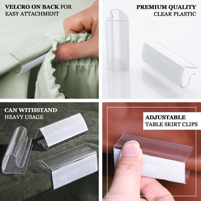 12Pcs 0.4" Adjustable Large Plastic Table Skirt Clips - NestOCart