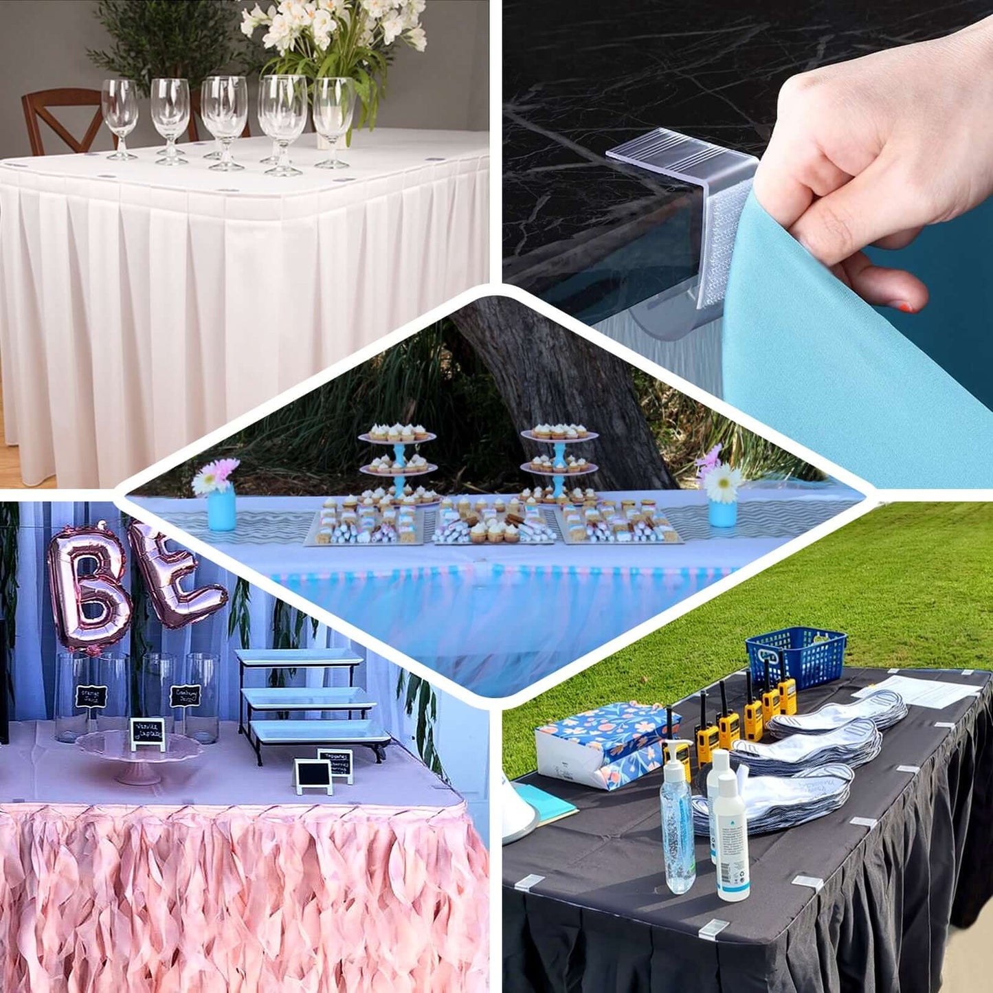 12Pcs 1.2" Adjustable Large Plastic Table Skirt Clips - NestOCart