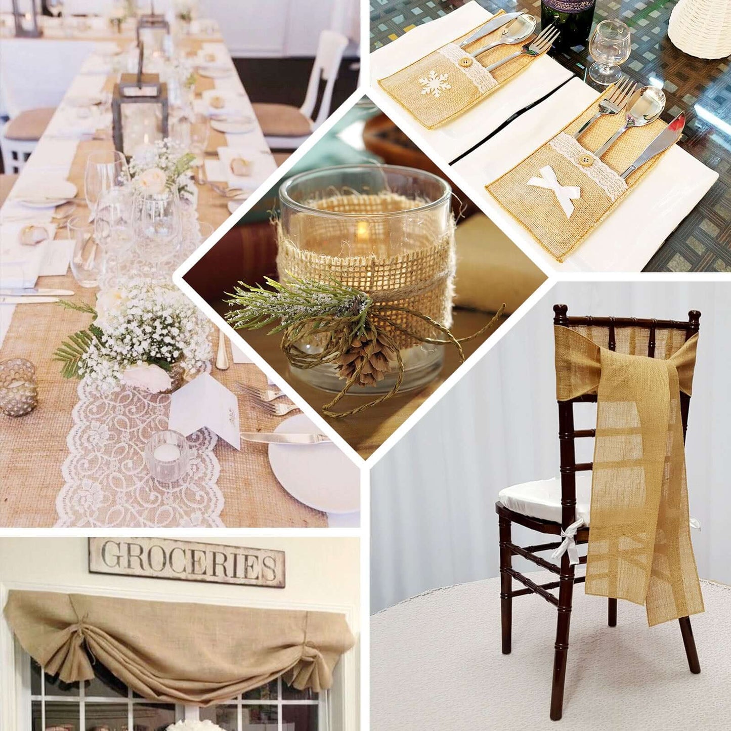 12"x10 Yards Natural Jute Burlap Fabric Roll, DIY Craft Fabric - NestOCart