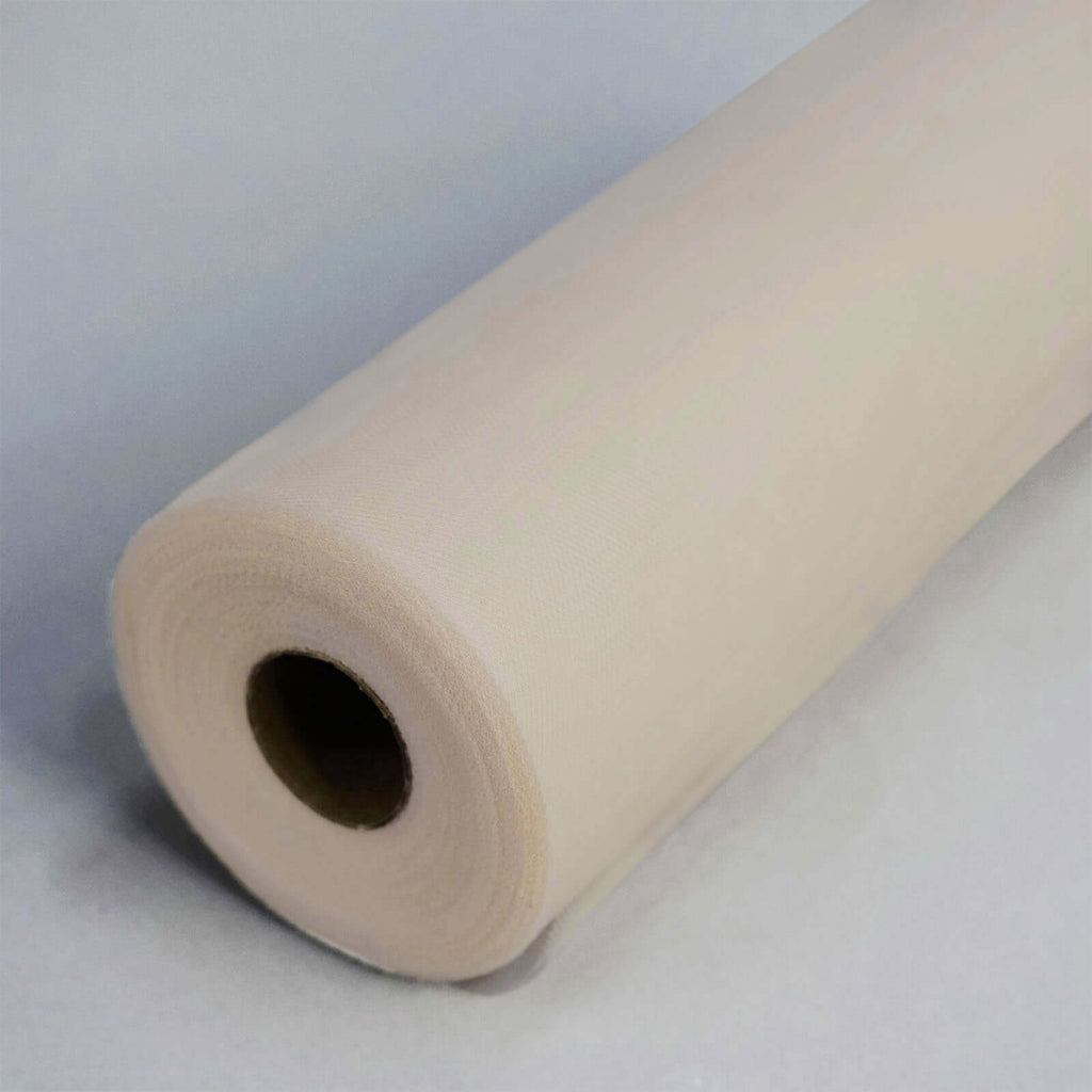 12"x100 Yards Beige Tulle Fabric Bolt, Sheer Fabric Spool Roll For Crafts - Bell Racket Store