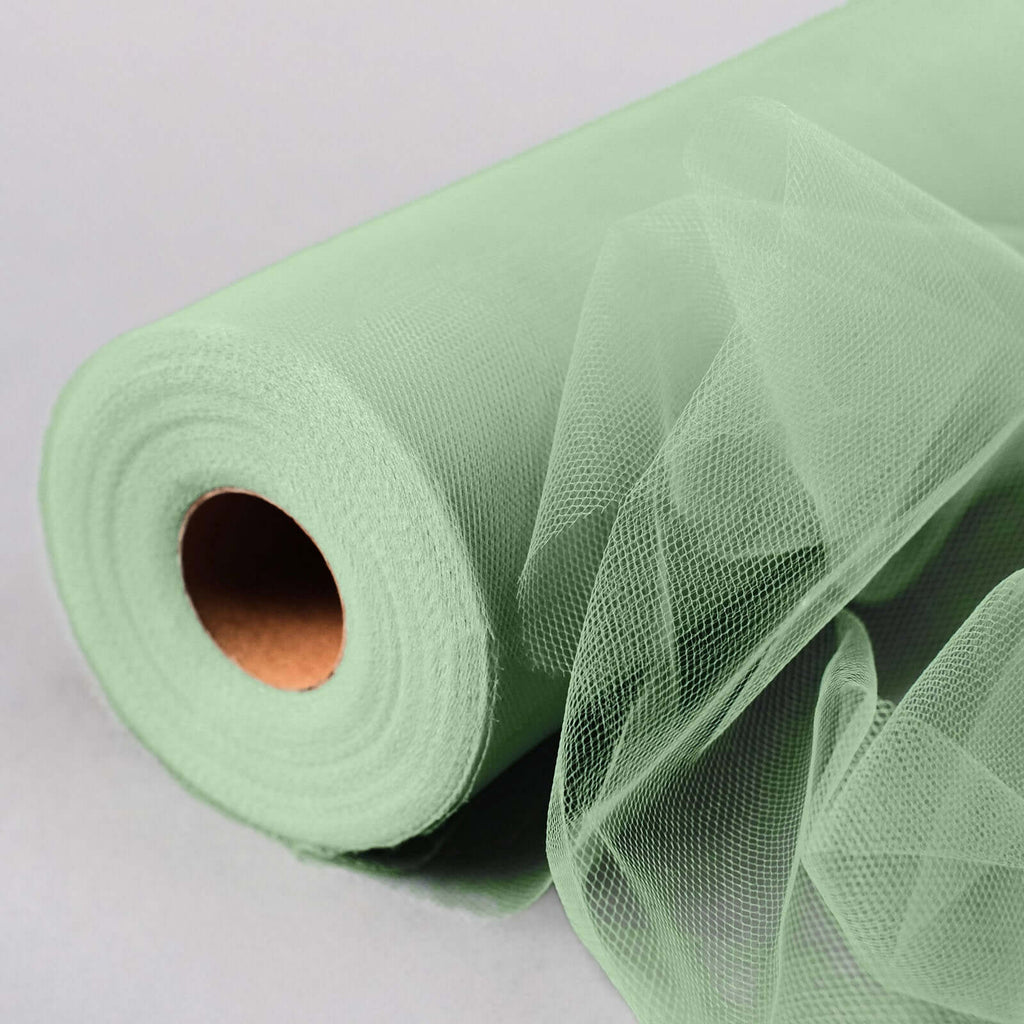 12"x100 Yards Sage Green Tulle Fabric Bolt, Sheer Fabric Spool Roll For Crafts - Bell Racket Store