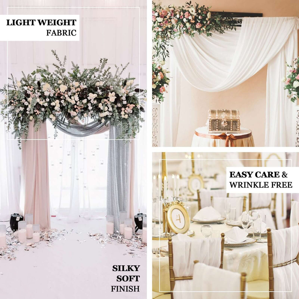 12"x10yd Nude Sheer Chiffon Fabric Bolt, DIY Voile Drapery Fabric - Bell Racket Store