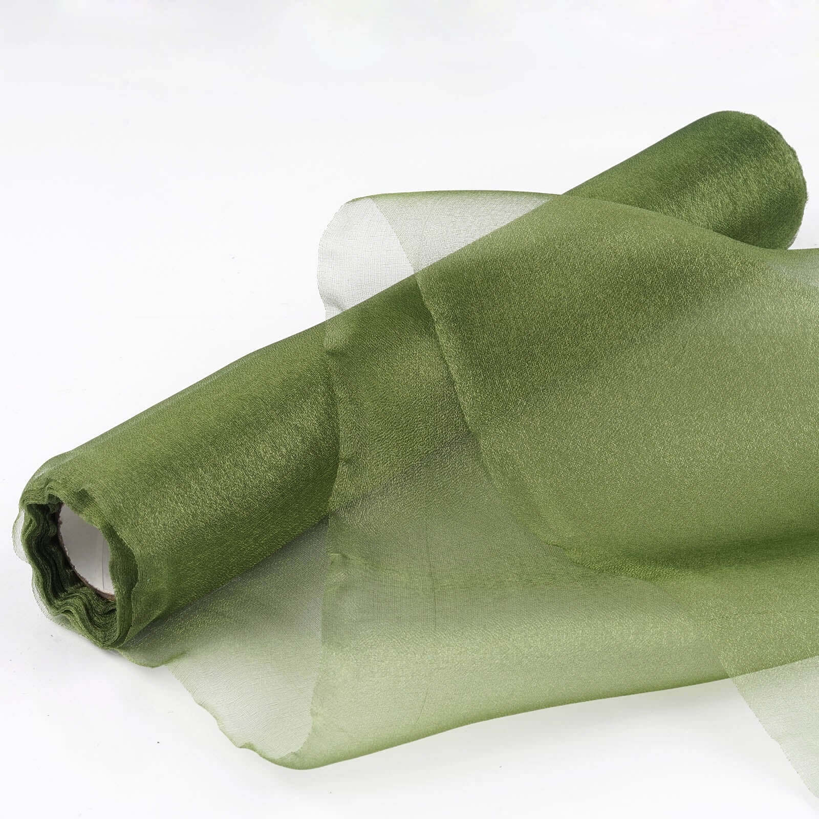 12"x10yd Olive Green Sheer Chiffon Fabric Bolt, DIY Voile Drapery Fabric - NestOCart
