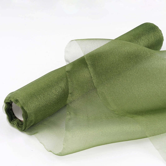 12"x10yd Olive Green Sheer Chiffon Fabric Bolt, DIY Voile Drapery Fabric - NestOCart