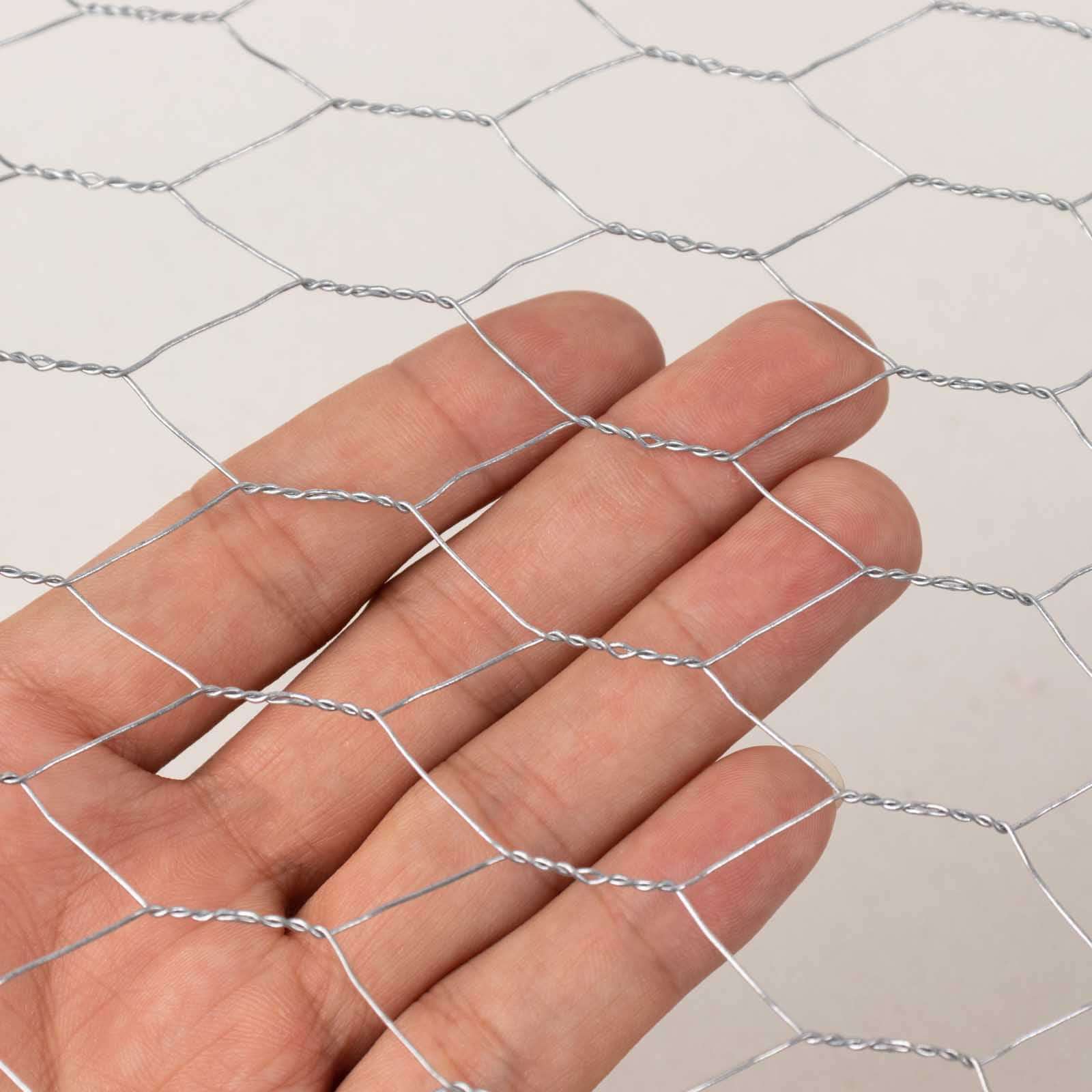 12"x16ft Silver Galvanized Metal Hexagonal Chicken Wire Mesh For DIY Crafts, Garden Fence Poultry Netting - Bell Racket Store