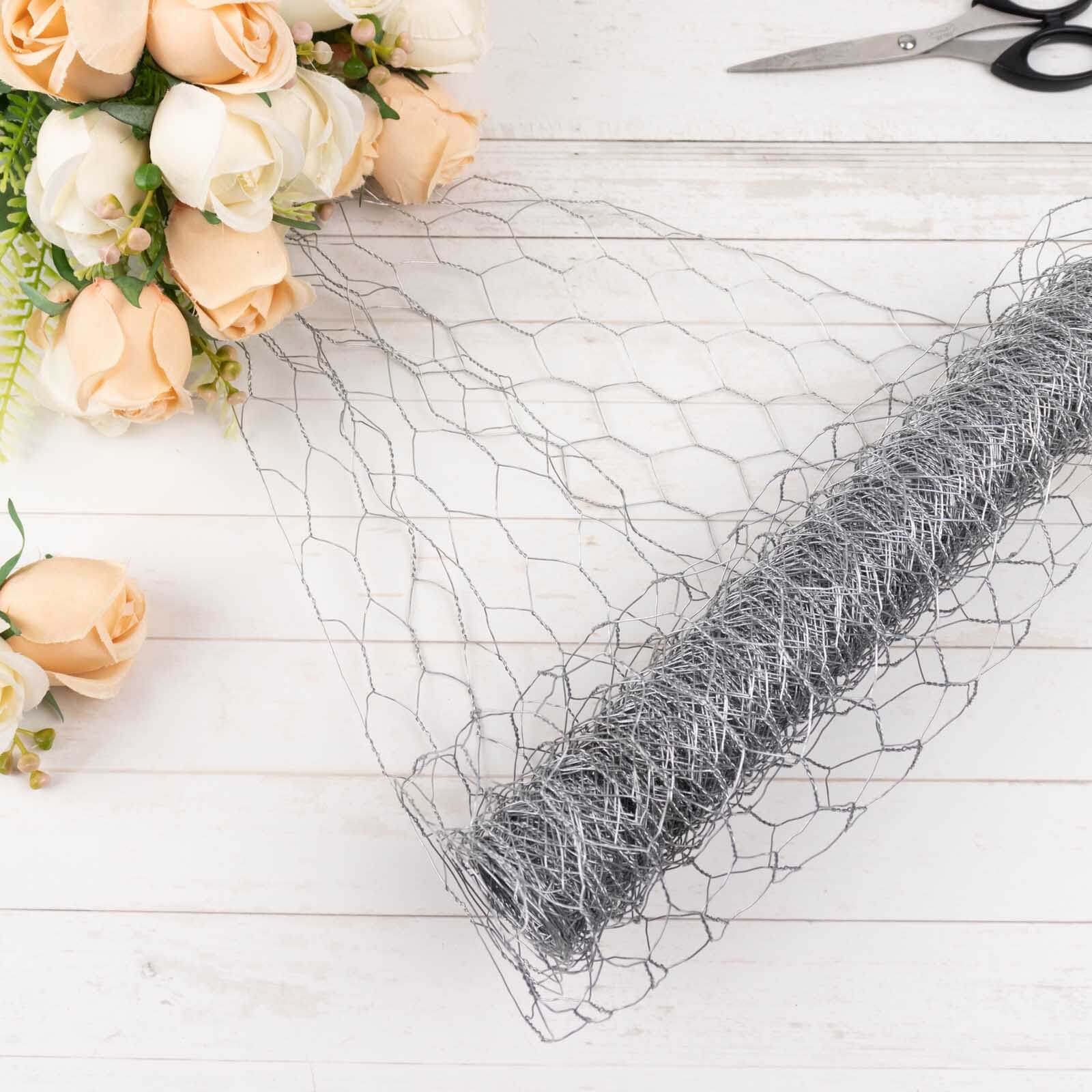 12"x16ft Silver Galvanized Metal Hexagonal Chicken Wire Mesh For DIY Crafts, Garden Fence Poultry Netting - Bell Racket Store