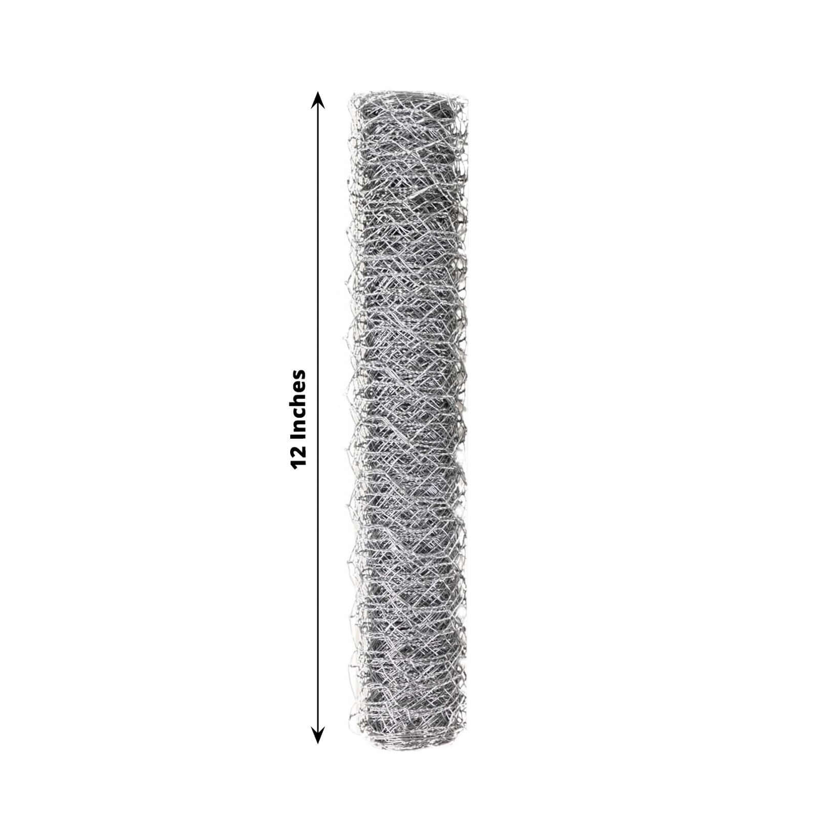 12"x16ft Silver Galvanized Metal Hexagonal Chicken Wire Mesh For DIY Crafts, Garden Fence Poultry Netting - Bell Racket Store