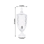 1.3 Gallon Glass Beverage Dispenser, Apothecary Jar Style Party Drink Dispenser with Diamond Texture and Lid - Versatile Serving Feature 21" - Bell Racket Store
