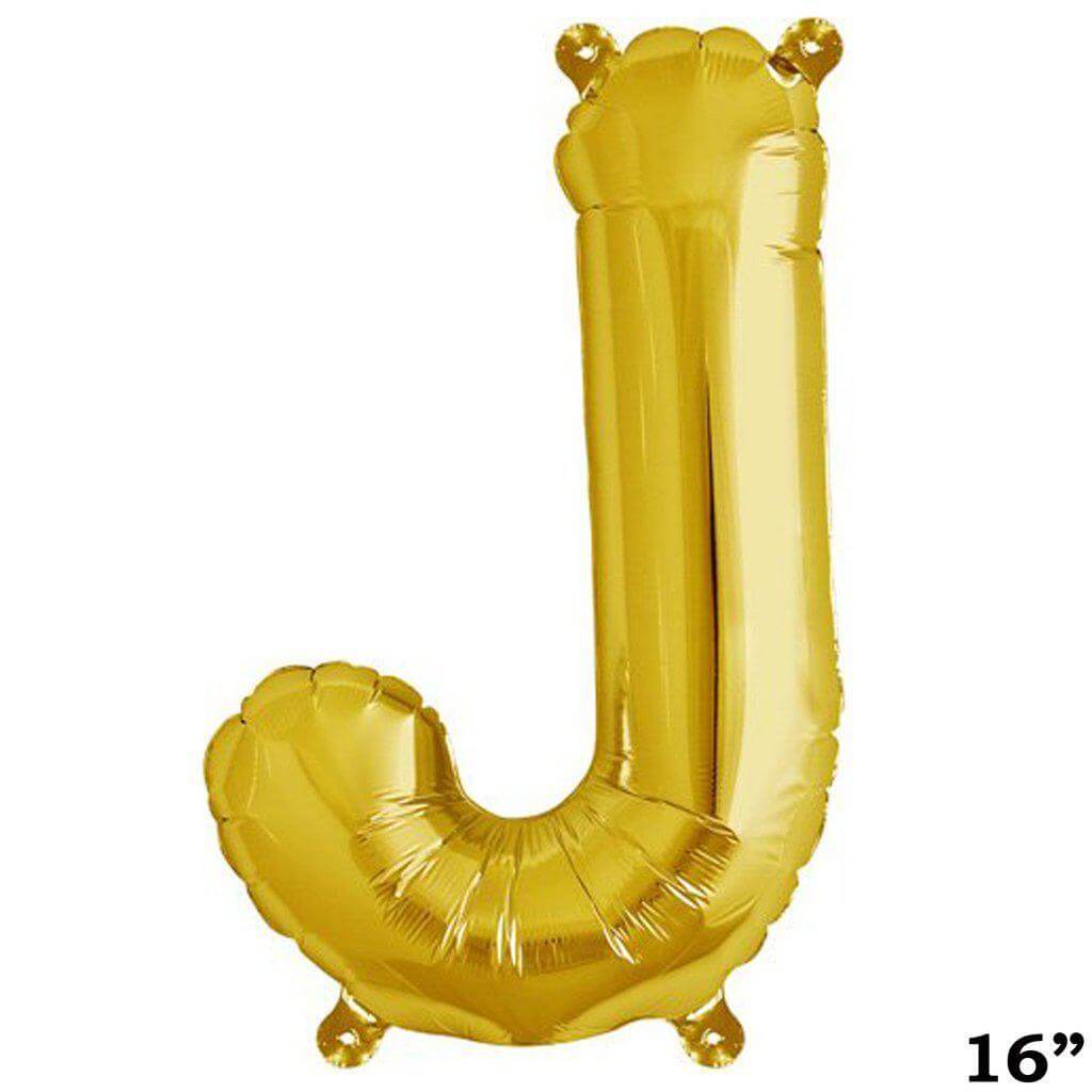 13" Gold Letter & Number Balloons, Shiny Metallic Mylar Foil Alphabet Balloons - NestOCart