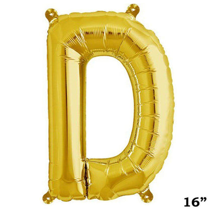 13" Gold Letter & Number Balloons, Shiny Metallic Mylar Foil Alphabet Balloons - NestOCart