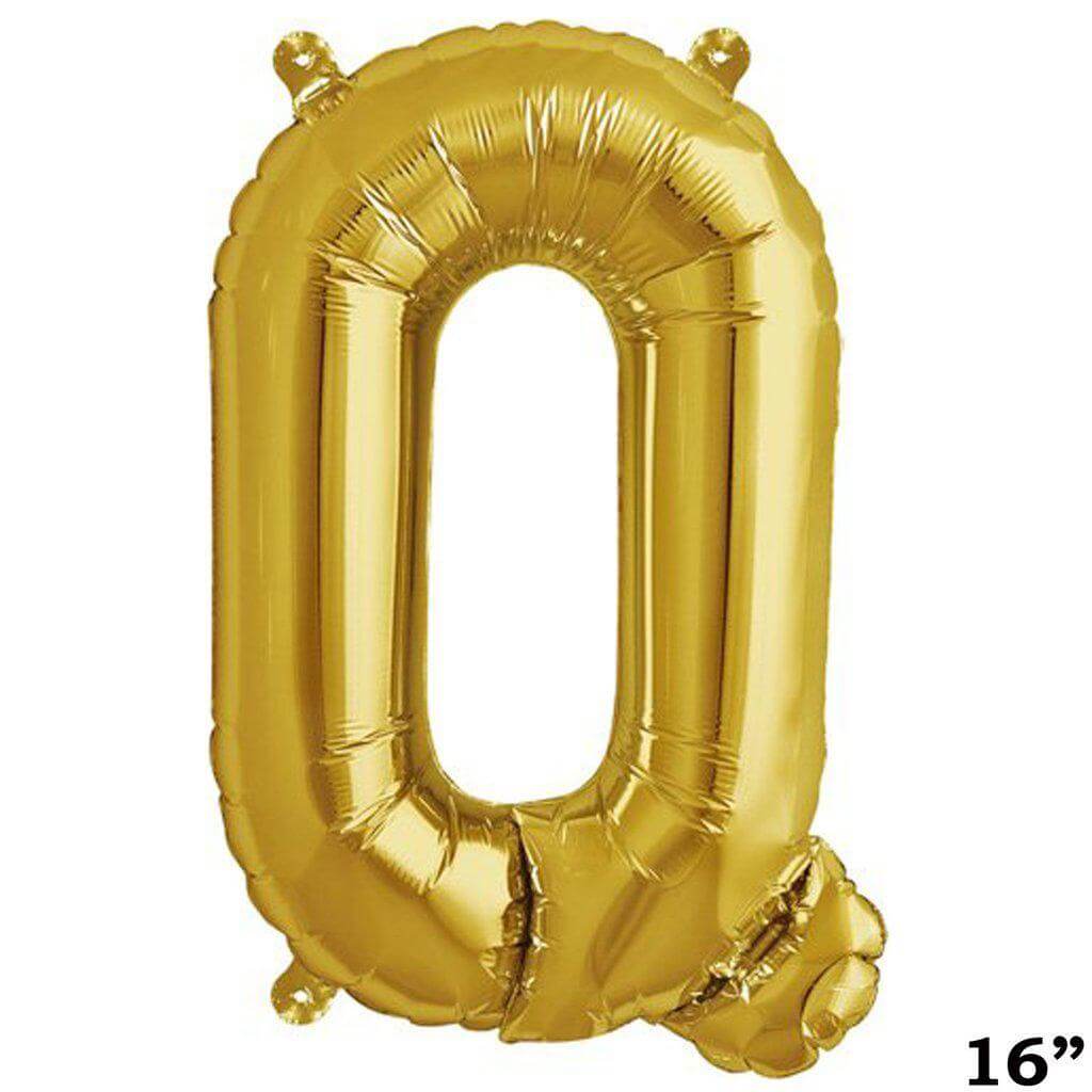 13" Gold Letter & Number Balloons, Shiny Metallic Mylar Foil Alphabet Balloons - NestOCart