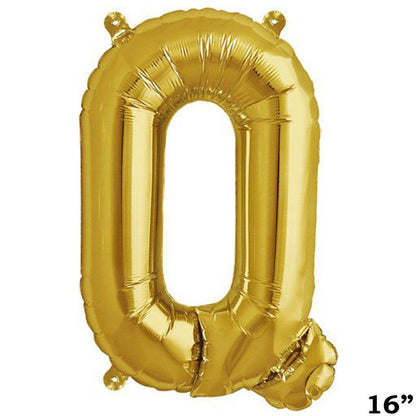 13" Gold Letter & Number Balloons, Shiny Metallic Mylar Foil Alphabet Balloons - NestOCart