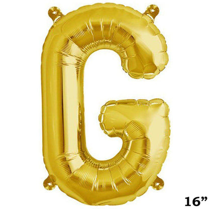 13" Gold Letter & Number Balloons, Shiny Metallic Mylar Foil Alphabet Balloons - NestOCart