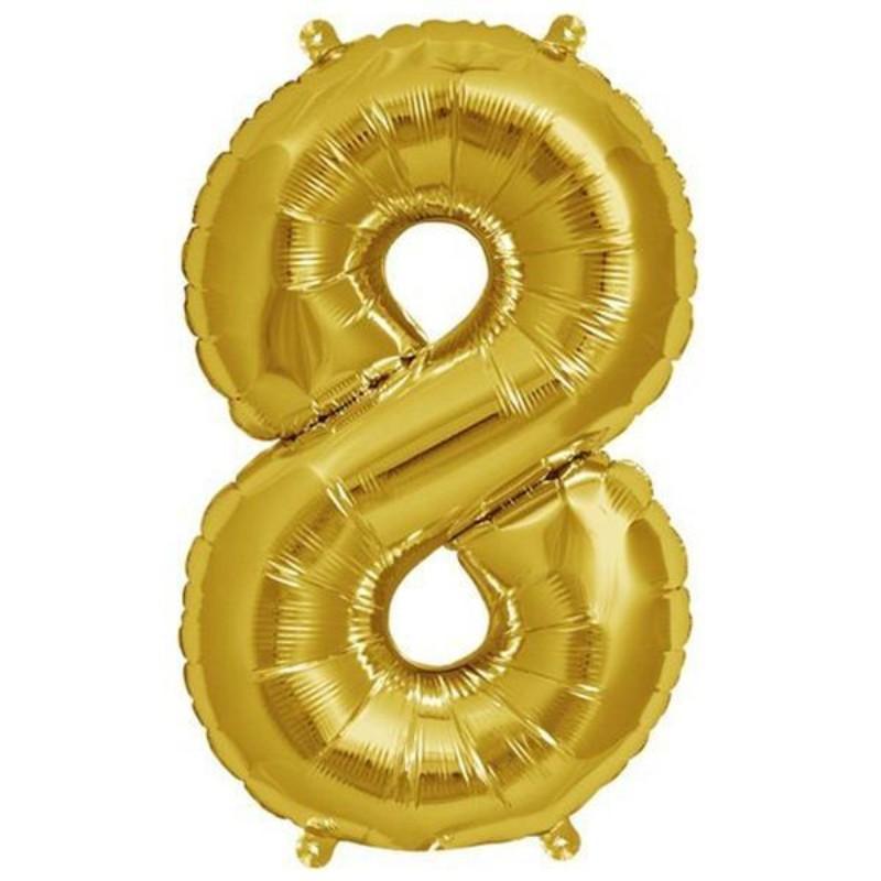 13" Gold Letter & Number Balloons, Shiny Metallic Mylar Foil Alphabet Balloons - NestOCart