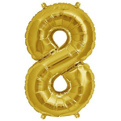 13" Gold Letter & Number Balloons, Shiny Metallic Mylar Foil Alphabet Balloons - NestOCart