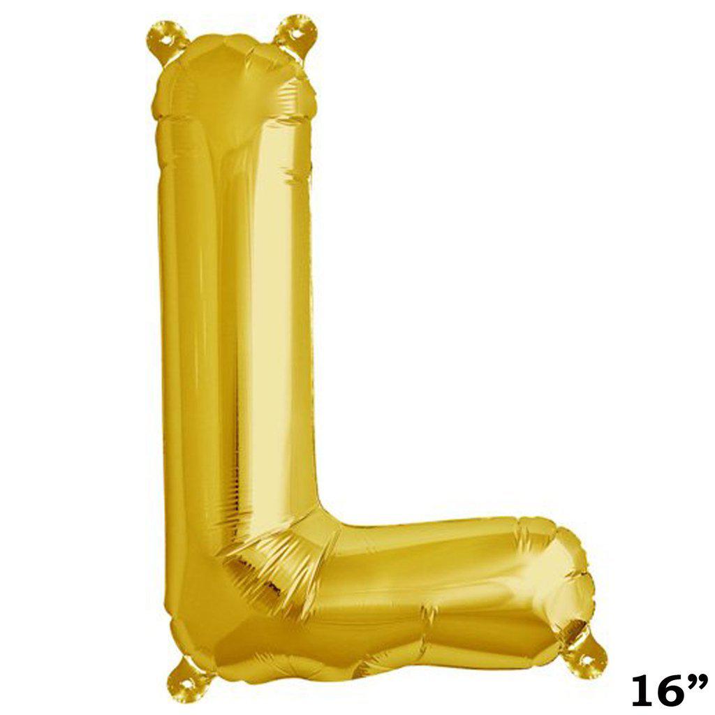 13" Gold Letter & Number Balloons, Shiny Metallic Mylar Foil Alphabet Balloons - NestOCart