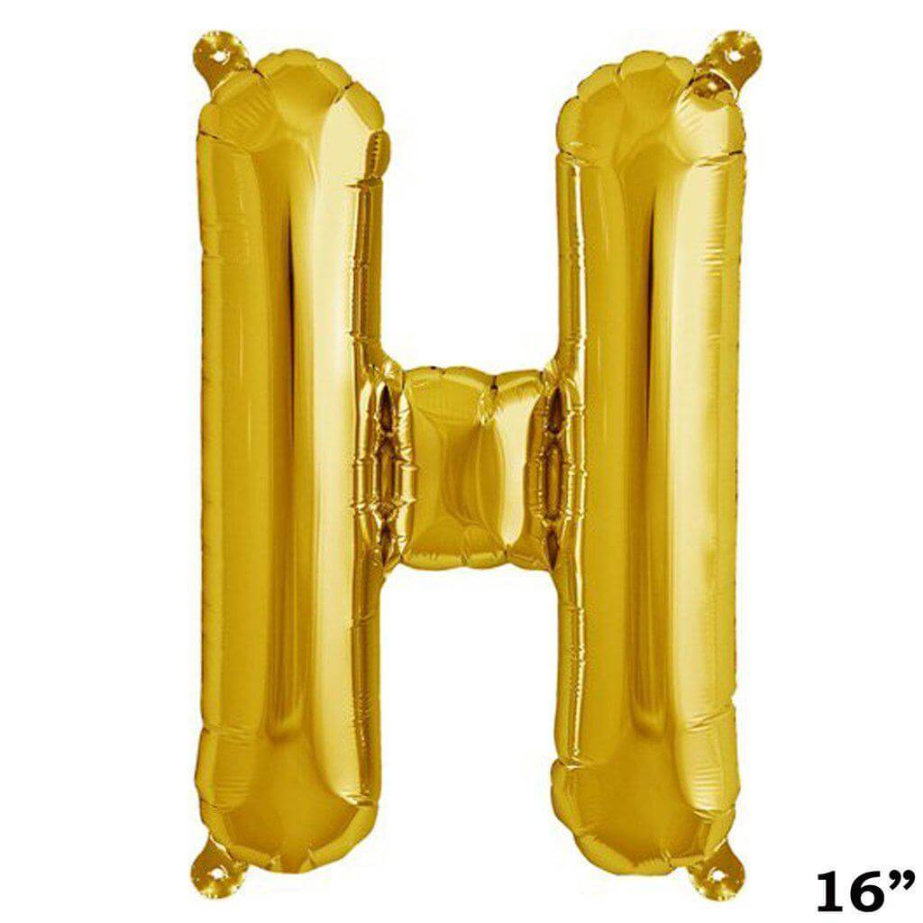 13" Gold Letter & Number Balloons, Shiny Metallic Mylar Foil Alphabet Balloons - NestOCart
