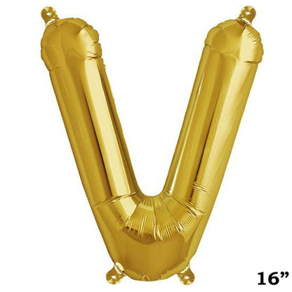 13" Gold Letter & Number Balloons, Shiny Metallic Mylar Foil Alphabet Balloons - NestOCart
