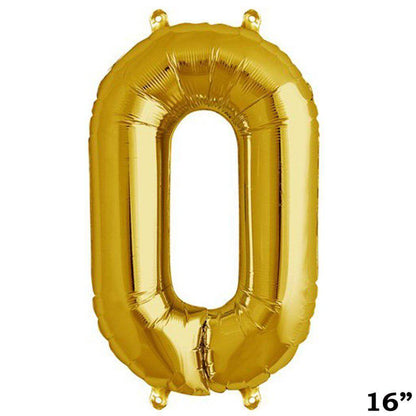 13" Gold Letter & Number Balloons, Shiny Metallic Mylar Foil Alphabet Balloons - NestOCart