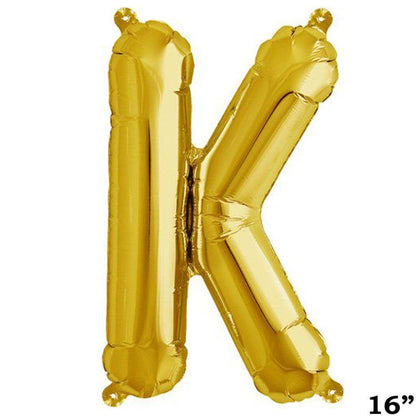 13" Gold Letter & Number Balloons, Shiny Metallic Mylar Foil Alphabet Balloons - NestOCart
