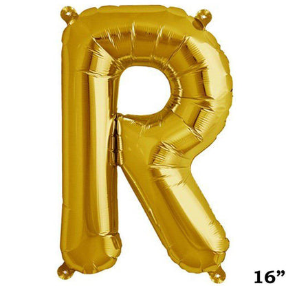 13" Gold Letter & Number Balloons, Shiny Metallic Mylar Foil Alphabet Balloons - NestOCart