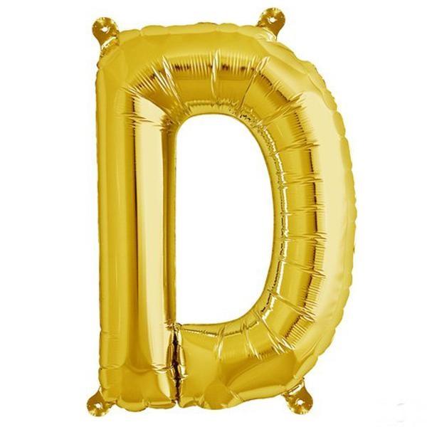 13" Gold Letter & Number Balloons, Shiny Metallic Mylar Foil Alphabet Balloons - NestOCart