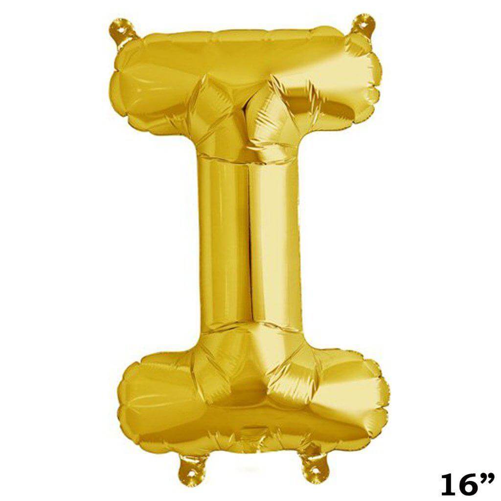 13" Gold Letter & Number Balloons, Shiny Metallic Mylar Foil Alphabet Balloons - NestOCart