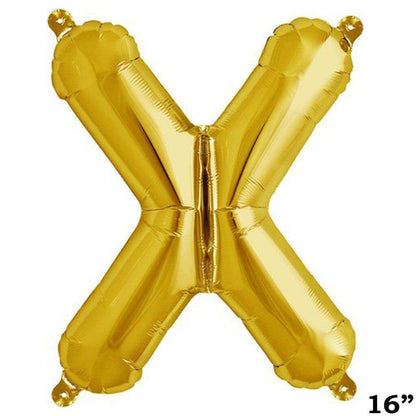 13" Gold Letter & Number Balloons, Shiny Metallic Mylar Foil Alphabet Balloons - NestOCart