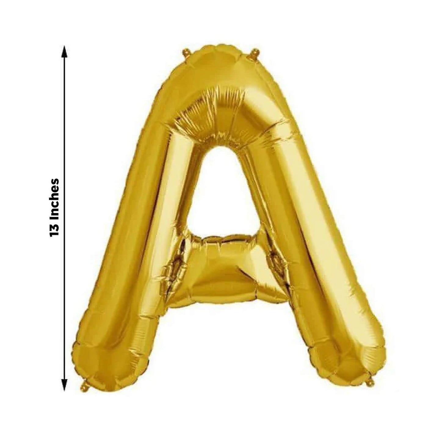 13" Gold Letter & Number Balloons, Shiny Metallic Mylar Foil Alphabet Balloons - NestOCart