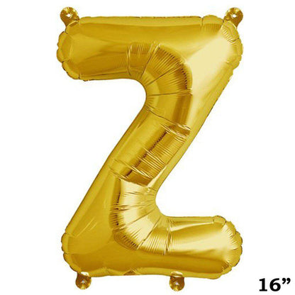 13" Gold Letter & Number Balloons, Shiny Metallic Mylar Foil Alphabet Balloons - NestOCart