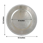 6-Pack Acrylic Round Charger Plates 13" in Silver with Beaded Rim, Dinner Charger Event Tabletop Decor