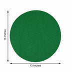 6-Pack Placemats Glitter Design Green Sparkle Round - Non-Slip Decorative Dining Table Mats 13"