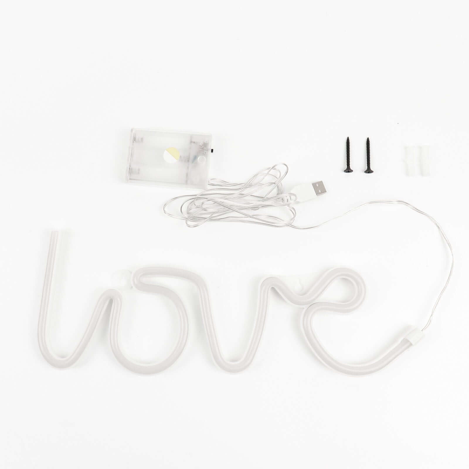 13" Love Neon Light Sign, LED Reusable Wall Decor Lights USB and Battery Operated - Bell Racket Store
