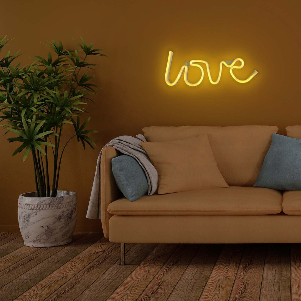 13" Love Neon Light Sign, LED Reusable Wall Decor Lights USB and Battery Operated - Bell Racket Store
