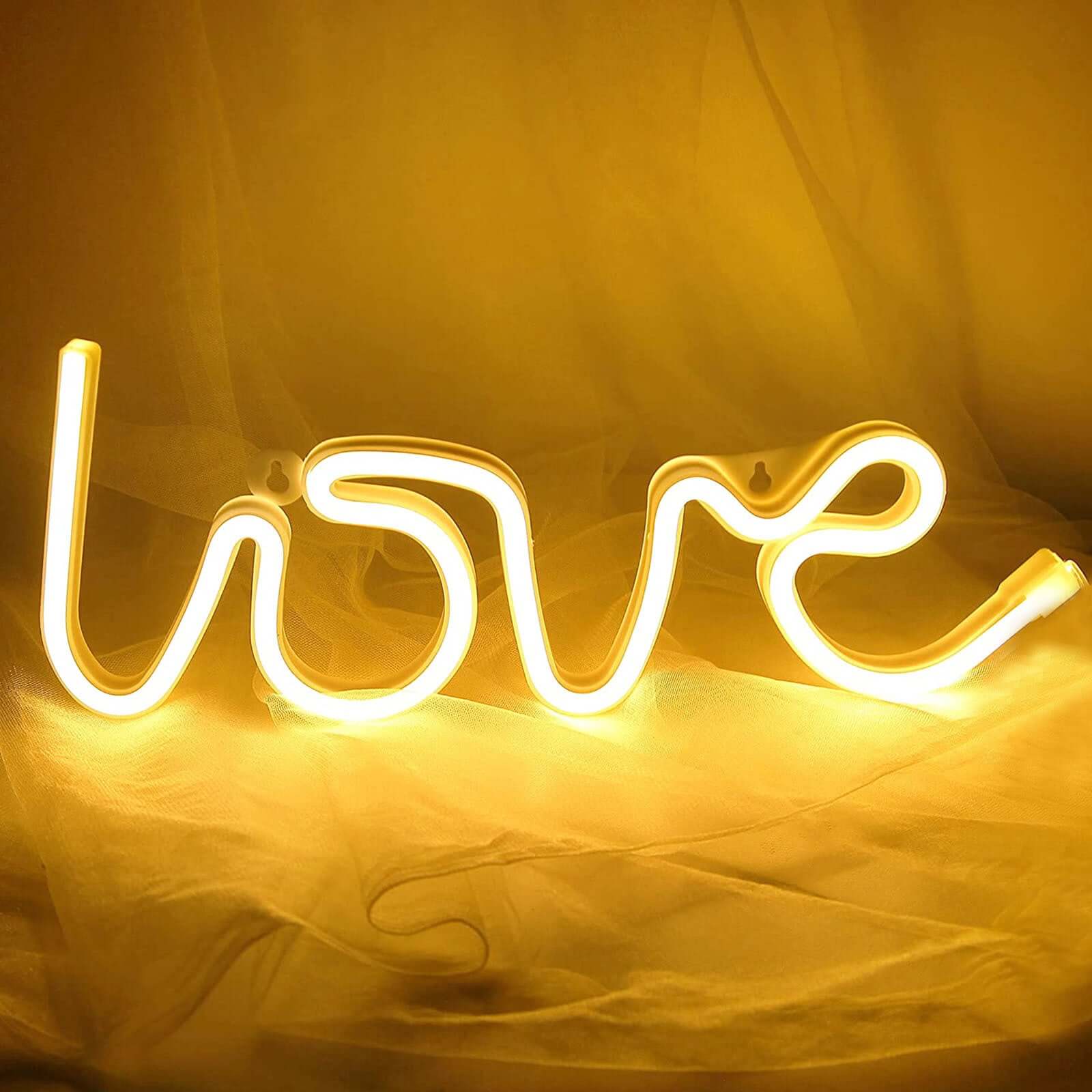 13" Love Neon Light Sign, LED Reusable Wall Decor Lights USB and Battery Operated - Bell Racket Store