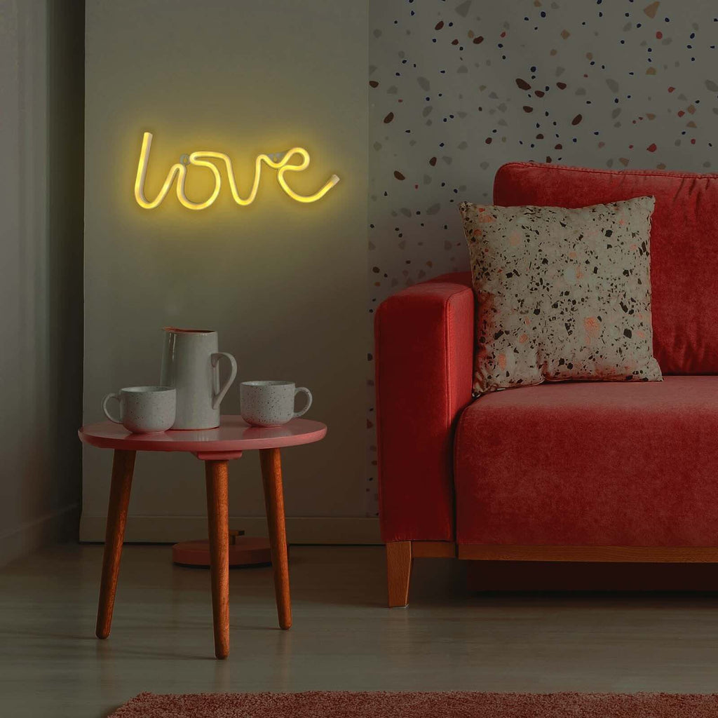 13" Love Neon Light Sign, LED Reusable Wall Decor Lights USB and Battery Operated - Bell Racket Store