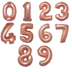 13" Metallic Rose Gold Mylar Foil 0 - 9 Number Balloons - Bell Racket Store